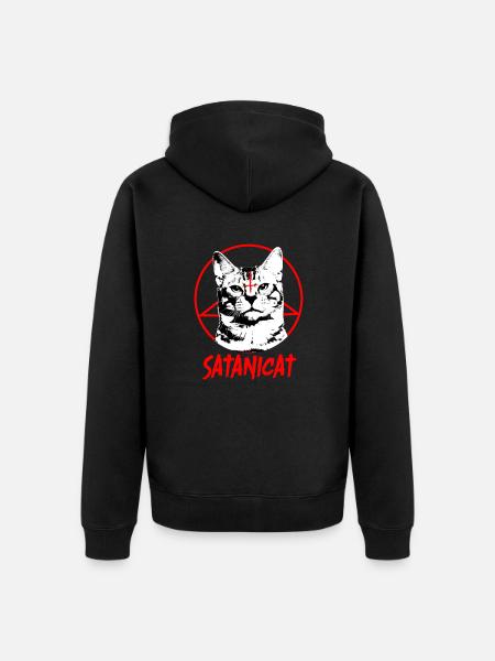 Antichrist Satanicat Satan Cat Devil - Unisex Premium Organic Zip Hoodie - black