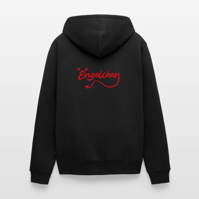 Engelchen oder Teufelchen Engel Teufel Unisex Premium Bio Zip Hoodie