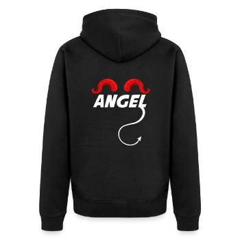 Angel Devil Angel Devil - Unisex Premium Organic Zip Hoodie - black - Back - Nico (187cm)