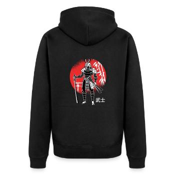 Épée japonaise de guerriers samouraïs japonais - Veste à capuche bio Premium Unisexe - noir - Dos - Nico (187cm)