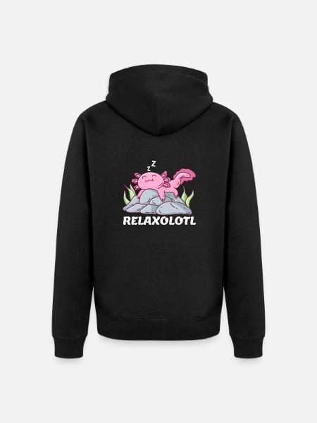 Relaxolotl - Unisex Premium Organic Zip Hoodie - black