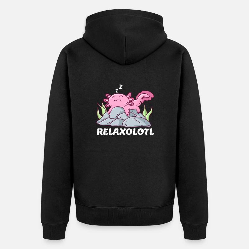 Relaxolotl - Veste à capuche bio Premium Unisexe - noir
