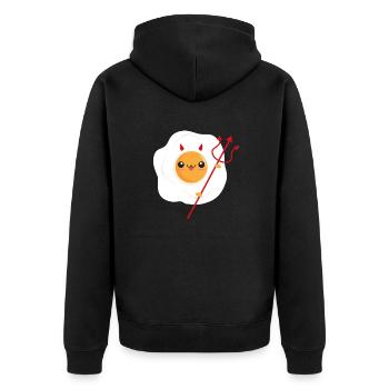 Devil Egg Fried Egg Satan Devil - Unisex Premium Organic Zip Hoodie - black - Back - Nico (187cm)
