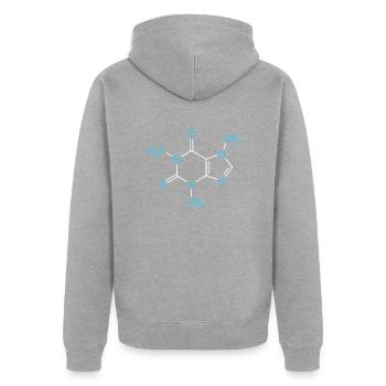 Formule de café Chimie Nerd Formule structurelle - Veste à capuche bio Premium Unisexe - gris chiné - Dos - Nico (187cm)