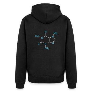 Coffee Formula Chemistry Nerd Structural Formula - Unisex Premium Organic Zip Hoodie - black - Back - Nico (187cm)