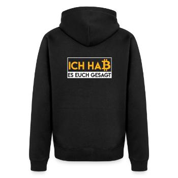 Drôle de Bitcoin disant que je vous ai dit oui - Veste à capuche bio Premium Unisexe - noir - Dos - Nico (187cm)