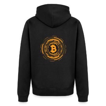 Crypto-monnaie Bitcoin Cadeau BTC Logo Crypto - Veste à capuche bio Premium Unisexe - noir - Dos - Nico (187cm)