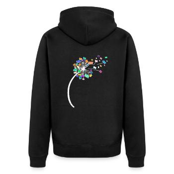 Livre de pissenlit Livres Pusteblume - Veste à capuche bio Premium Unisexe - noir - Dos - Nico (187cm)