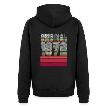 Original 1972 50th birthday 50 years - Unisex Premium Organic Zip Hoodie - black - Back - Nico (187cm)