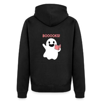 Booook's Books Ghost Spirit Spirits - Unisex Premium Organic Zip Hoodie - black - Back - Nico (187cm)