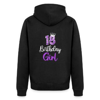 18 ans Fille 18 Anniversaire Fille 18e anniversaire - Veste à capuche bio Premium Unisexe - noir - Dos - Nico (187cm)