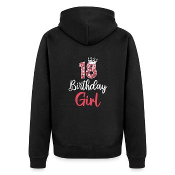 18 Anniversaire Fille 18ème Anniversaire Fille 18 ans - Veste à capuche bio Premium Unisexe - noir - Dos - Nico (187cm)