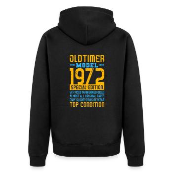 Oldtimer 1972 50th birthday 50 years - Unisex Premium Organic Zip Hoodie - black - Back - Nico (187cm)