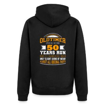 Oldtimer 50 years 50th birthday men - Unisex Premium Organic Zip Hoodie - black - Back - Nico (187cm)