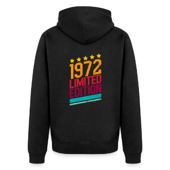 1972 limited edition 50 years 50th birthday - Unisex Premium Organic Zip Hoodie - black - Back - Nico (187cm)