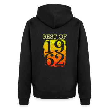 Best of 1962 Geburtstag 60 Jahre 60. Geburtstag - Unisex Premium Bio Zip Hoodie - Schwarz - Hinten - Nico (187cm)