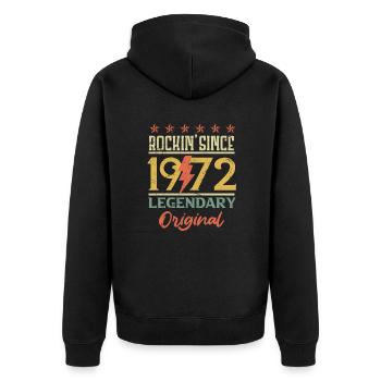 Rockin depuis 1972 50 ans 50e anniversaire - Veste à capuche bio Premium Unisexe - noir - Dos - Nico (187cm)