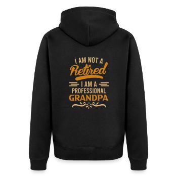 Rente 2022 Rentner Opa Pension - Unisex Premium Bio Zip Hoodie - Schwarz - Hinten - Nico (187cm)