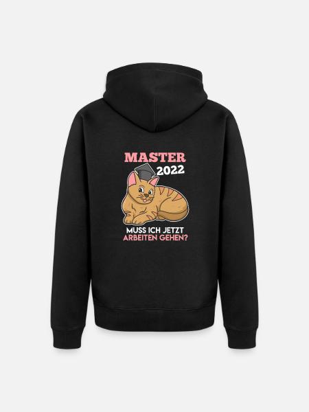 Cat Master 2022 Degré Master - Veste à capuche bio Premium Unisexe - noir