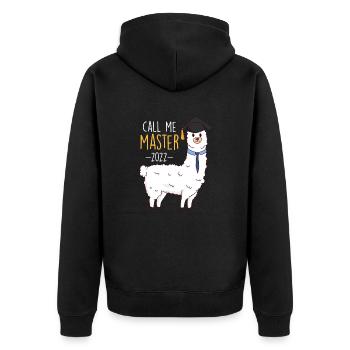 Master Abschluss 2022 Call me Master - Unisex Premium Bio Zip Hoodie - Schwarz - Hinten - Nico (187cm)