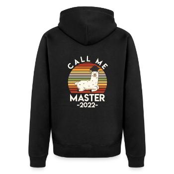 Uni Graduate Call Me Master 2022 Degree - Unisex Premium Organic Zip Hoodie - black - Back - Nico (187cm)