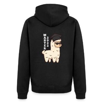 Master 2022 - Unisex Premium Bio Zip Hoodie - Schwarz - Hinten - Nico (187cm)