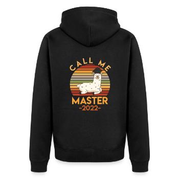 Master 2022 - Unisex Premium Bio Zip Hoodie - Schwarz - Hinten - Nico (187cm)