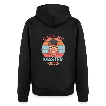 Master 2022 Abschluss Master - Unisex Premium Bio Zip Hoodie - Schwarz - Hinten - Nico (187cm)