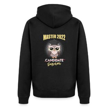 Master's Degree 2022 Master Survivor - Unisex Premium Organic Zip Hoodie - black - Back - Nico (187cm)