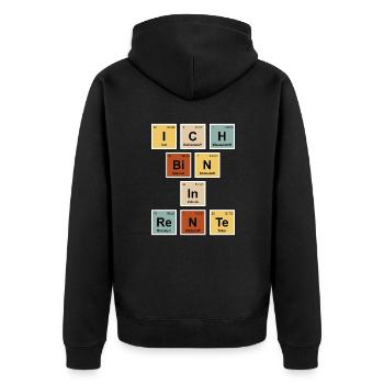Ruhestand Lehrer in Rente Chemielehrer - Unisex Premium Bio Zip Hoodie - Schwarz - Hinten - Nico (187cm)