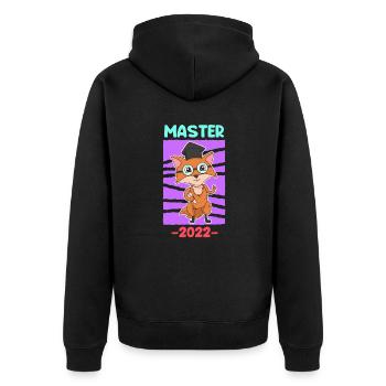 Master Abschluss 2022 Master - Unisex Premium Bio Zip Hoodie - Schwarz - Hinten - Nico (187cm)