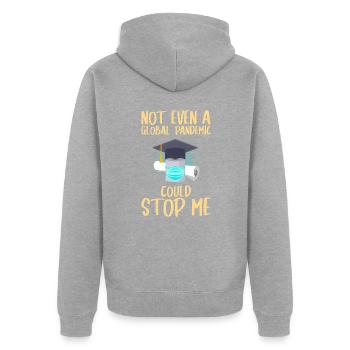Même une pandémie ne pouvait pas m’arrêter - Veste à capuche bio Premium Unisexe - gris chiné - Dos - Nico (187cm)