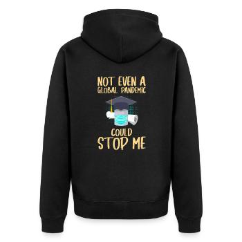 Not even a pandemic could stop me - Unisex Premium Organic Zip Hoodie - black - Back - Nico (187cm)