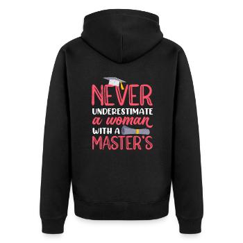 Master Abschluss Frau Master 2022 - Unisex Premium Bio Zip Hoodie - Schwarz - Hinten - Nico (187cm)