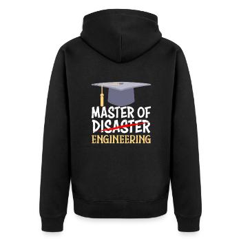 Master Abschluss 2022 Master of Engineering - Unisex Premium Bio Zip Hoodie - Schwarz - Hinten - Nico (187cm)