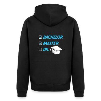 Master Hut Master Abschluss Master 2022 - Unisex Premium Bio Zip Hoodie - Schwarz - Hinten - Nico (187cm)