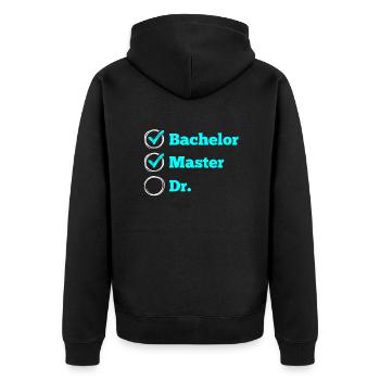Master Checklist Master's Degree 2022 - Unisex Premium Organic Zip Hoodie - black - Back - Nico (187cm)