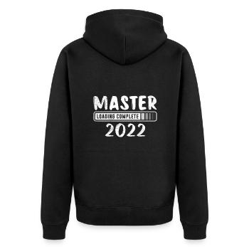 Master 2022 Masterarbeit Master Abschluss - Unisex Premium Bio Zip Hoodie - Schwarz - Hinten - Nico (187cm)