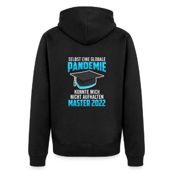 Master Abschluss 2022 Pandemie - Unisex Premium Bio Zip Hoodie - Schwarz - Hinten - Nico (187cm)