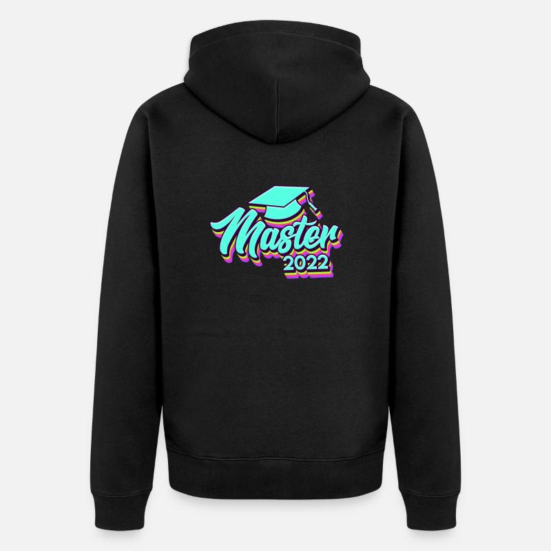 Master Abschluss Master 2022 - Unisex Premium Bio Zip Hoodie - Schwarz