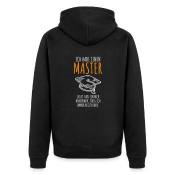 Master Abschluss 2022 Master 2022 Masterabschluss - Unisex Premium Bio Zip Hoodie - Schwarz - Hinten - Nico (187cm)