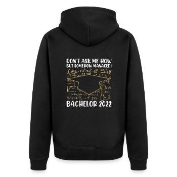Somehow done Bachelor 2022 Bachelor - Unisex Premium Organic Zip Hoodie - black - Back - Nico (187cm)