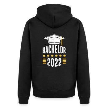 Bachelor 2022 Bachelorabschluss Bachelor - Unisex Premium Bio Zip Hoodie - Schwarz - Hinten - Nico (187cm)