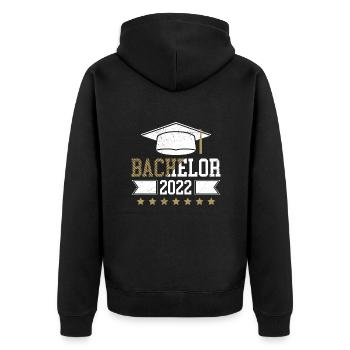 Bachelor 2022 Bachelorabschluss Bachelor - Unisex Premium Bio Zip Hoodie - Schwarz - Hinten - Nico (187cm)