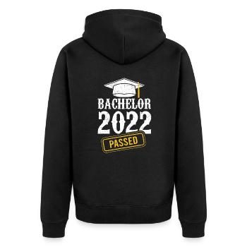 Bachelor 2022 Bachelorabschluss Bachelor - Unisex Premium Bio Zip Hoodie - Schwarz - Hinten - Nico (187cm)