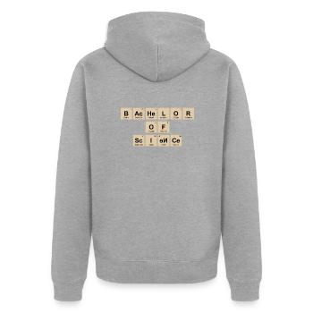 Bachelorabschluss Bachelor of Science Bachelor - Unisex Premium Bio Zip Hoodie - Grau meliert - Hinten - Nico (187cm)