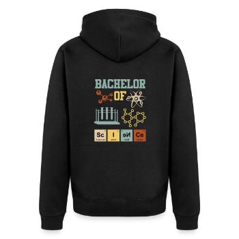 Bachelor Chemie Bachelor of Science - Unisex Premium Bio Zip Hoodie - Schwarz - Hinten - Nico (187cm)