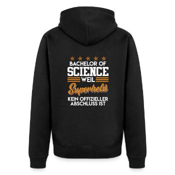 Baccalauréat ès sciences Baccalauréat - Veste à capuche bio Premium Unisexe - noir - Dos - Nico (187cm)