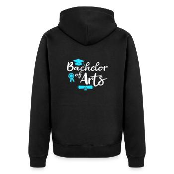 Baccalauréat ès arts Baccalauréat ès arts - Veste à capuche bio Premium Unisexe - noir - Dos - Nico (187cm)