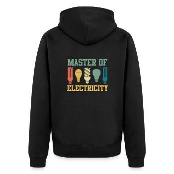 Master craftsman passed master electrician master - Unisex Premium Organic Zip Hoodie - black - Back - Nico (187cm)